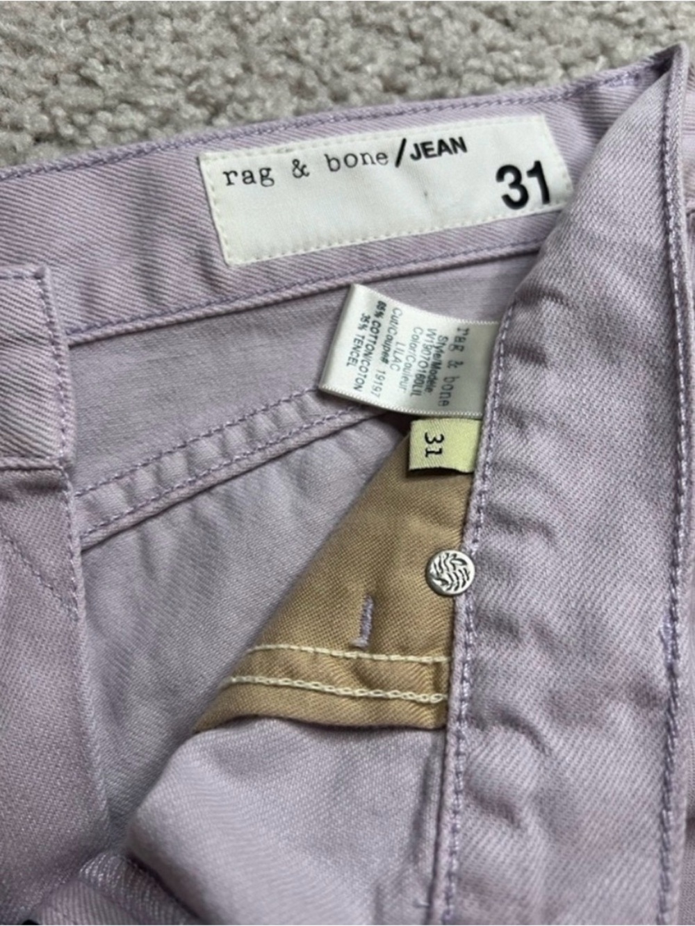 NWT Rag & Bone Denim Cut Off Shorts Size 31 Purple High Rise Frayed Hem - Picture 5 of 6